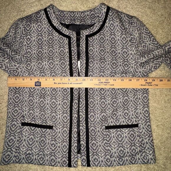 Banana Republic Factory textured boucle jacket blazer black white size 8‎ NEW - Picture 10 of 11